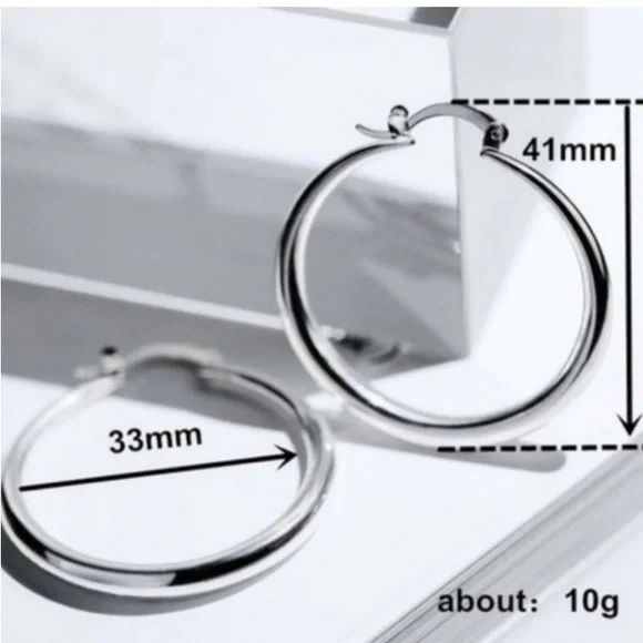 Classic Elegant 925 Sterling Silver Round Hollow Hoop Earrings - Picture 6 of 7